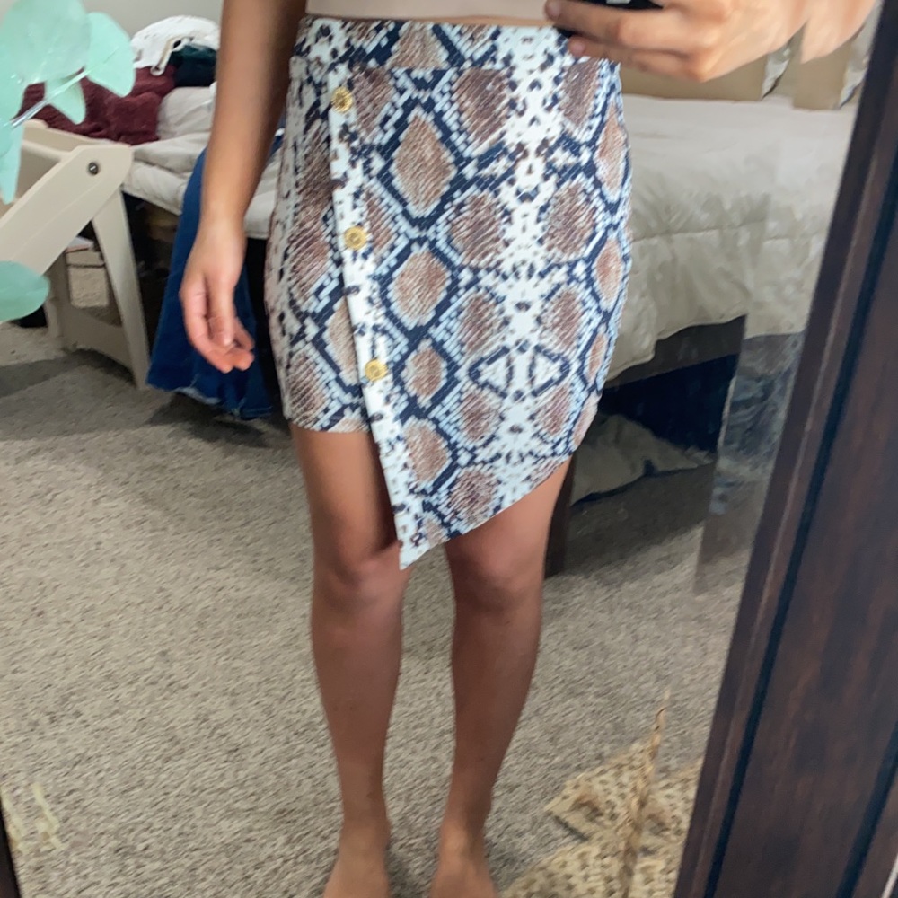 BOOHOO snake mini skirt